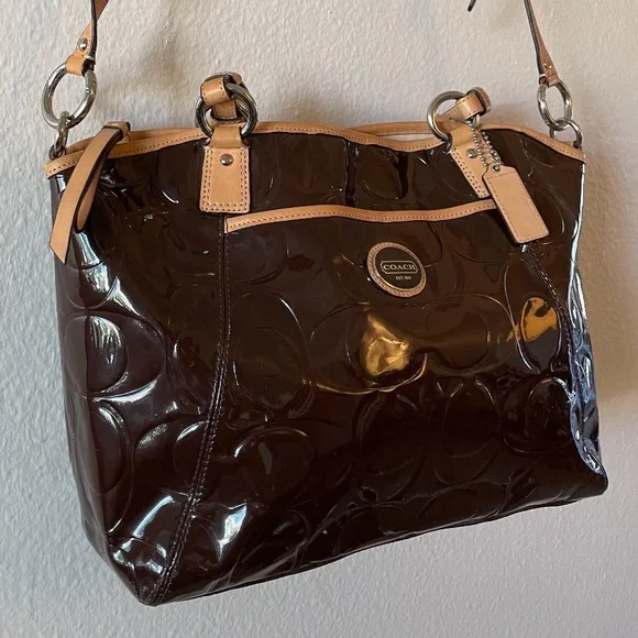 COACH VINTAGE Peyton Embossed‎ Leather Bag - Picture 2 of 9